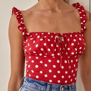 Reformation Cortese Top Campari Size 10 - Large